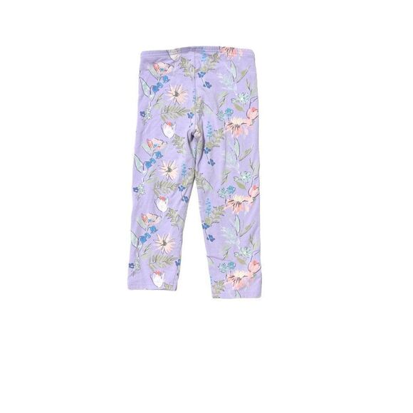old Navy Girls Floral Capri Leggings Lilac - Picture 2 of 2